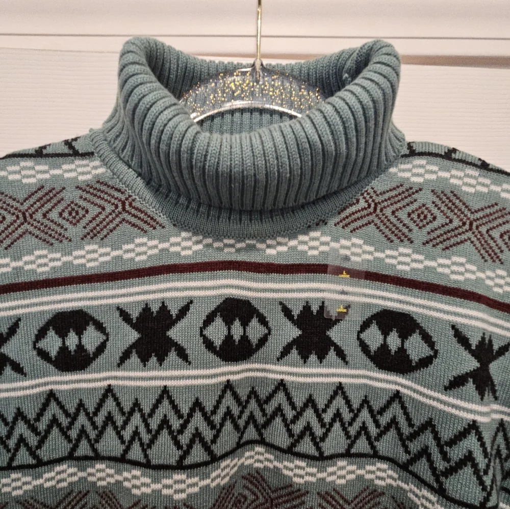 Myra NWT knit turtle neck western sweater womans size L aztec western warm cozy